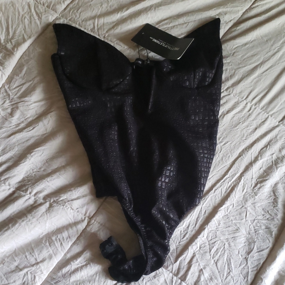 PLT Faux leather bodysuit